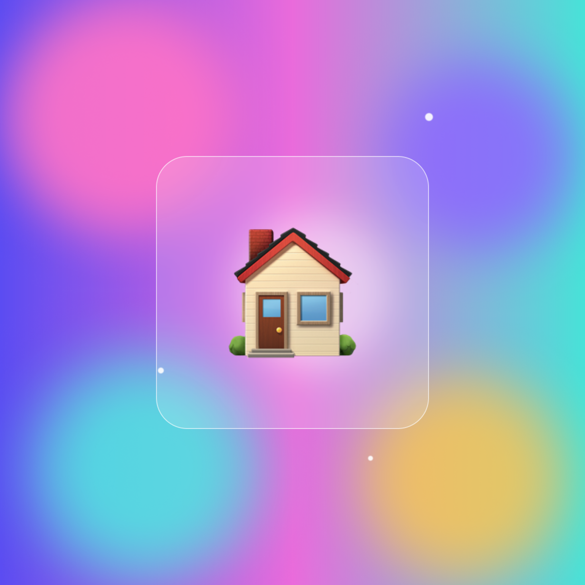 Bubbly candy-gradient illustration of a home, the SmartLord rental platform