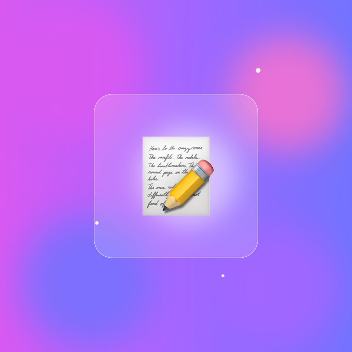 Candy-gradient illustration with a memo and pencil for lease generation