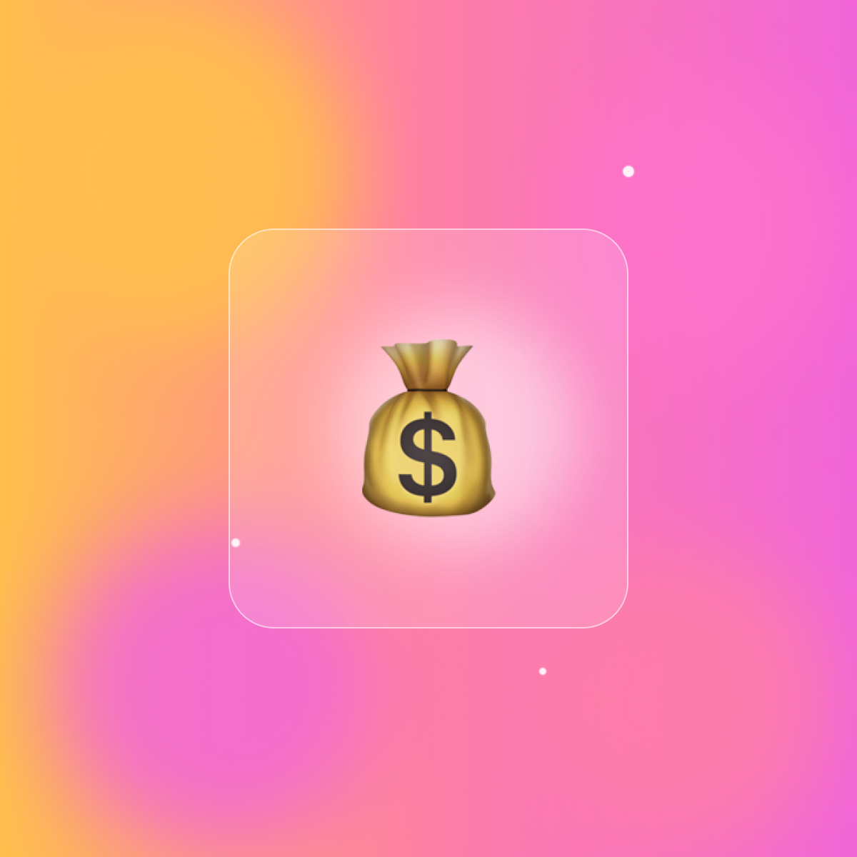 Candy-gradient illustration with a money bag for rent collection