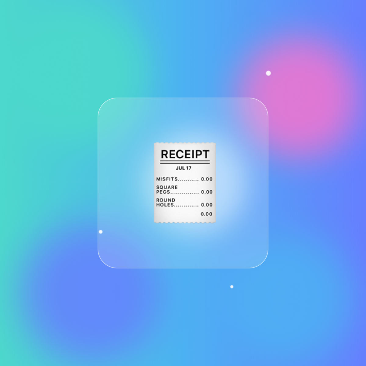Candy-gradient illustration with a receipt for accounting and taxes