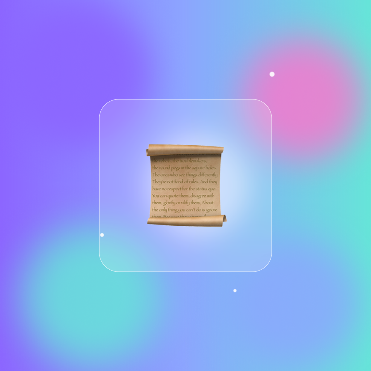 Candy-gradient illustration with a scroll for compliance and audit trail