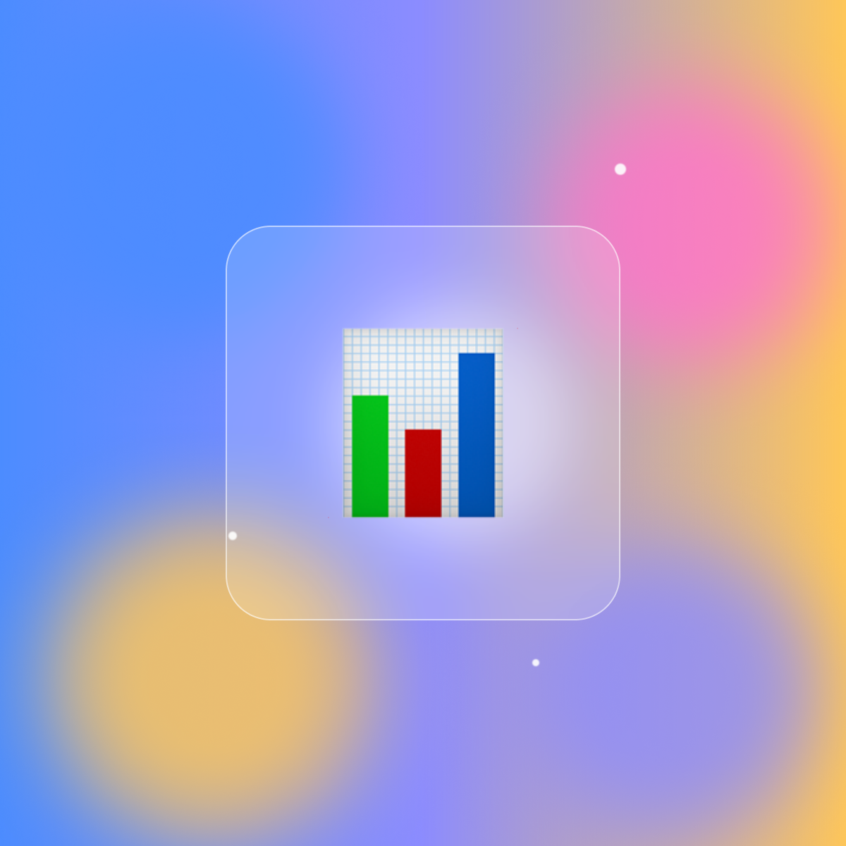 Candy-gradient illustration with a bar chart for the owner dashboard